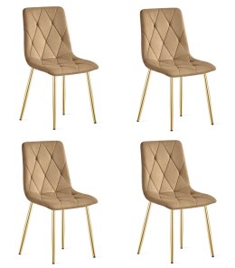 Krzesło LIBRA - brązowy aksamit / nogi kolor złoty x 4