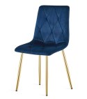 Krzesło LIBRA - granat aksamit / nogi kolor złoty x 4