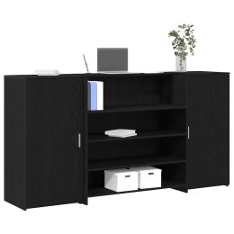 Biurko recepcyjne dąb czarny 200x50x103,5 cm Drewno konstrukcyjne