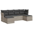 6-cz. zestaw mebli ogrodowych, z poduszkami, jasnoszary