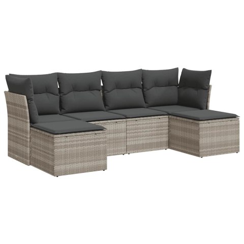 6-cz. zestaw mebli ogrodowych, z poduszkami, jasnoszary