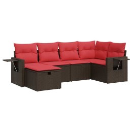 6-cz. zestaw wypoczynkowy do ogrodu, z poduszkami, brązowy