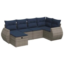 6-cz. zestaw mebli ogrodowych z poduszkami, szary, polirattan