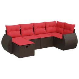 6-cz. zestaw wypoczynkowy do ogrodu, z poduszkami, brązowy