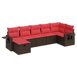 7-cz. zestaw wypoczynkowy do ogrodu, z poduszkami, brązowy