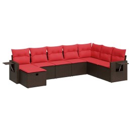 8-cz. zestaw wypoczynkowy do ogrodu, z poduszkami, brązowy