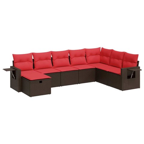 8-cz. zestaw wypoczynkowy do ogrodu, z poduszkami, brązowy