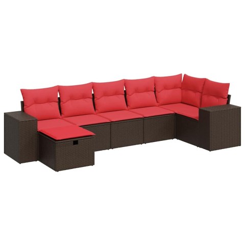 7-cz. zestaw wypoczynkowy do ogrodu, z poduszkami, brązowy