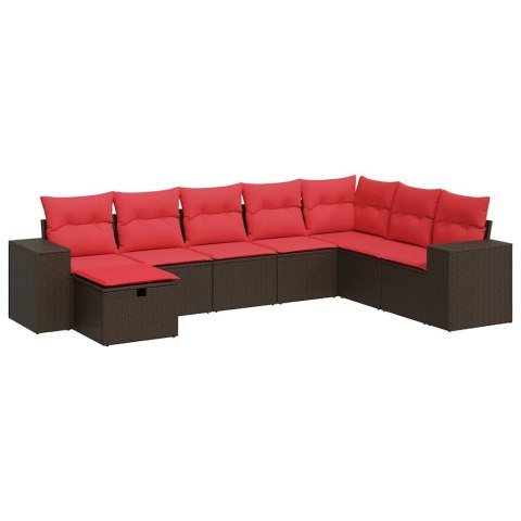 8-cz. zestaw wypoczynkowy do ogrodu, z poduszkami, brązowy