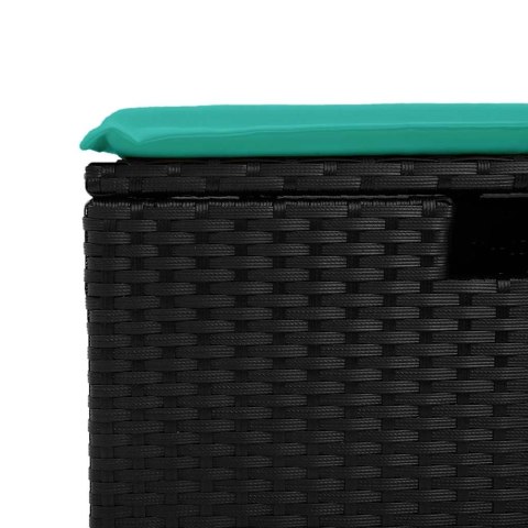 5-cz. zestaw wypoczynkowy do ogrodu, poduszki, czarny rattan PE
