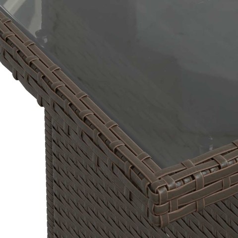 7-cz. zestaw mebli z poduszkami, brązowy, polirattan i akacja