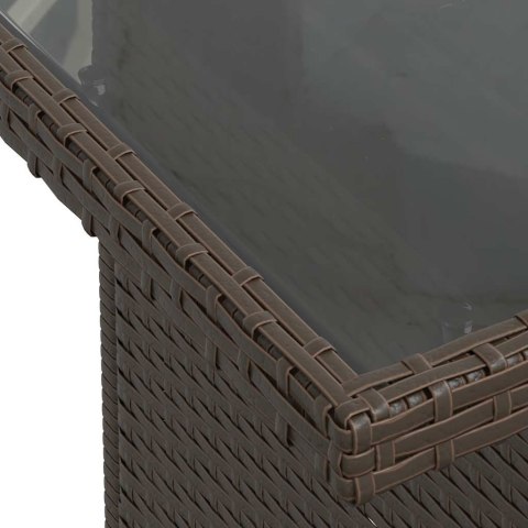 7-cz. zestaw mebli z poduszkami, brązowy, polirattan i akacja