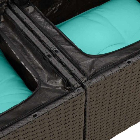 5-cz. zestaw wypoczynkowy do ogrodu, poduszki polirattan akacja