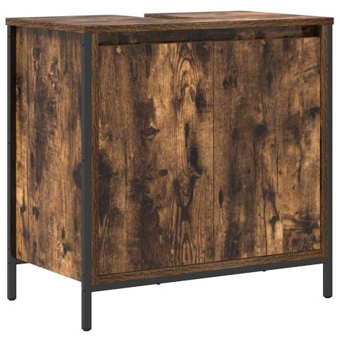 VidaXL Zestaw mebli łazienkowych z półką 5 pcs Dymione dębowe i czarne