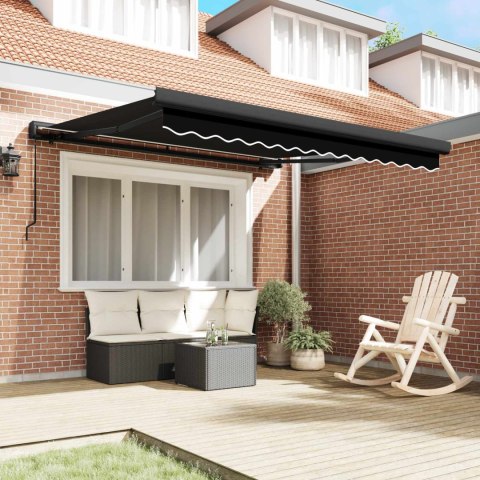 Markiza zwijana Czarny 300 x 250 cm Tkanina i Metal