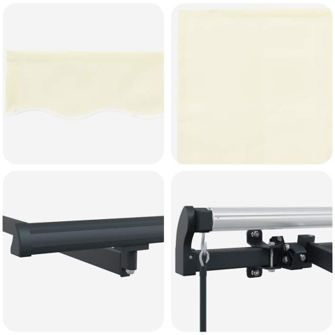 Markiza zwijana Kremowy i Antracytowy i Brązowy 400 x 200 cm