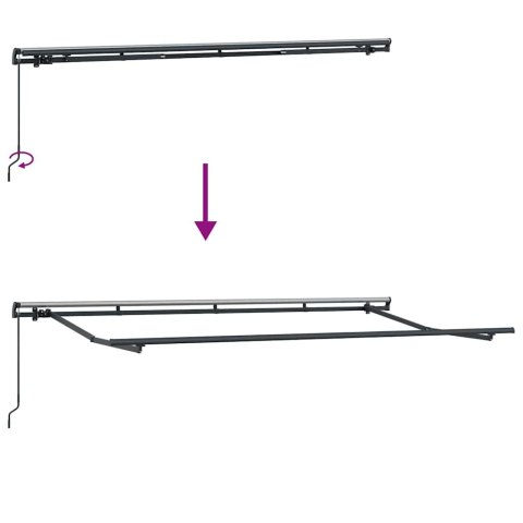 Markiza zwijana Kremowy i Antracytowy i Brązowy 400 x 200 cm