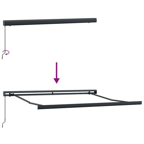 Markiza zwijana Wielokolorowe 350 x 250 cm Tkanina i Metal