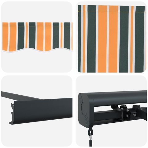 Markiza zwijana Zielony i Żółty 300 x 250 cm Tkanina i Metal