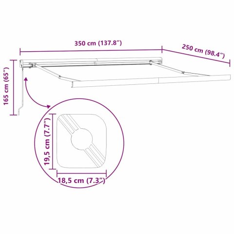 Markiza zwijana czerwono-czarny 350 x 250 cm Tkanina i Metal