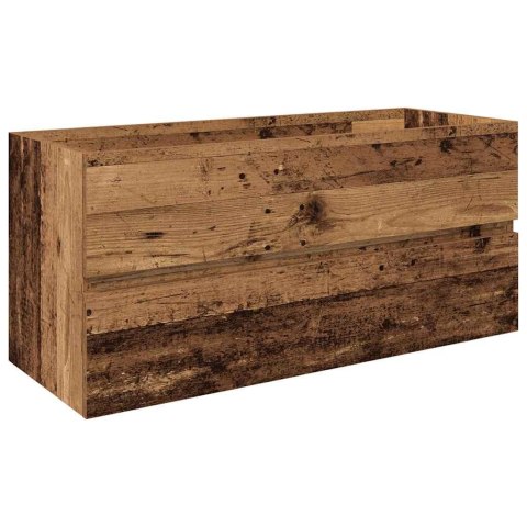 Szafka pod umywalkę z wbudowaną umywalką i baterią Stare drewno