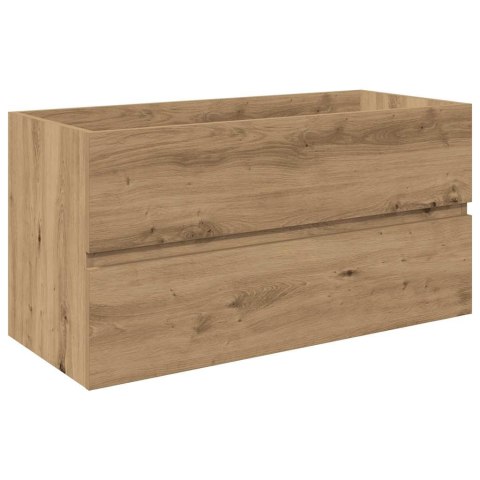 VidaXL Szafka pod umywalkę z wbudowaną umywalką i baterią dąb artisan