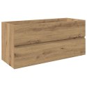 VidaXL Szafka pod umywalkę z wbudowaną umywalką i baterią dąb artisan