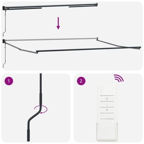 Markiza Czerwony 4,5 × 3 m Poliester i metal