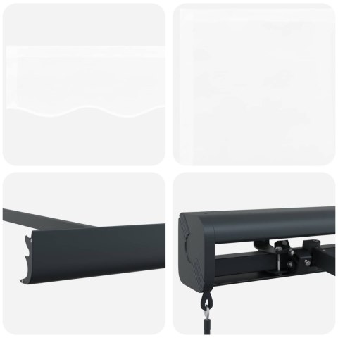 Markiza zwijana Biały 350 x 250 cm Tkanina i Metal