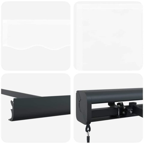 Markiza zwijana Biały 350 x 250 cm Tkanina i Metal