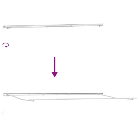 Markiza zwijana Czerwony 600 × 350 cm Poliester i Metal