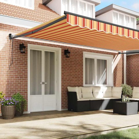 Markiza zwijana Kremowy 500 × 300 cm Tkanina i Metal