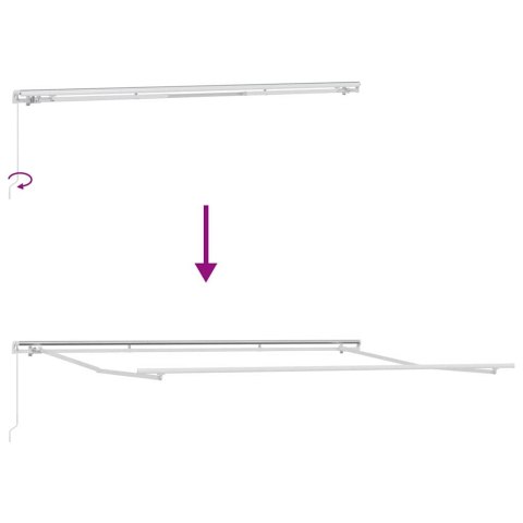 Markiza zwijana Wielokolorowe 450 × 300 cm Poliester i Metal
