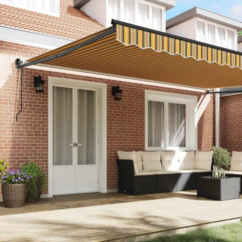 Markiza zwijana Wielokolorowe 500 × 300 cm Tkanina i Metal