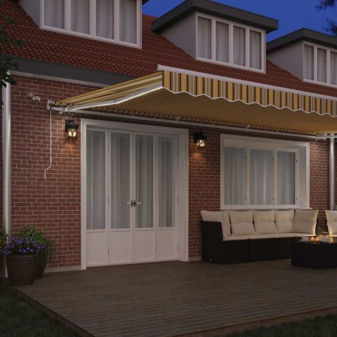 Markiza zwijana Wielokolorowe 600 × 350 cm Tkanina i Metal