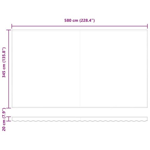 Markiza zwijana Wielokolorowe 600 × 350 cm tkanina
