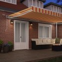 Markiza zwijana Ze LED Lights Żółty i pomarańczowy 500 × 300 cm