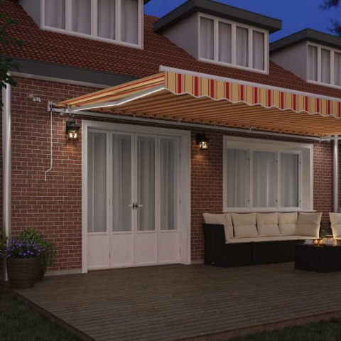 Markiza zwijana Ze LED Lights Żółty i pomarańczowy 600 × 300 cm