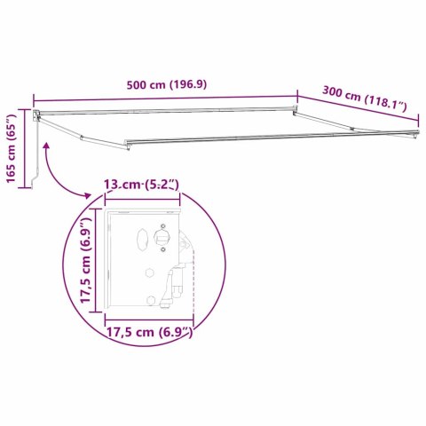 Markiza zwijana Żółty i pomarańczowy 500 × 300 cm