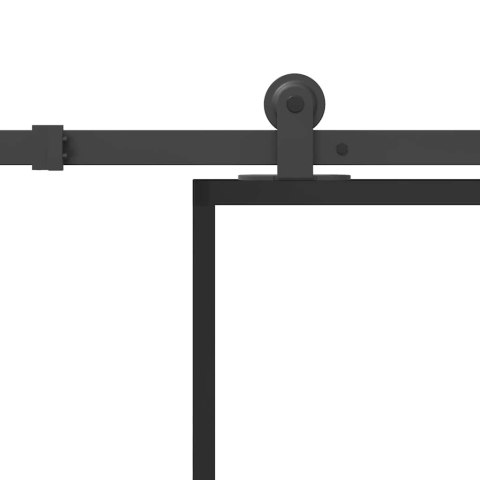 Drzwi przesuwne z osprzętem, 90x205 cm, szkło ESG i aluminium