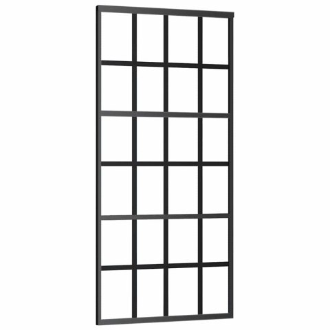 VidaXL Drzwi przesuwne z osprzętem, 90x205 cm, szkło ESG i aluminium