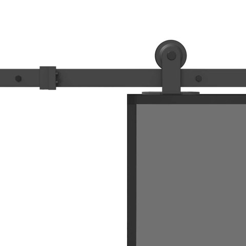 Drzwi przesuwne z osprzętem, 90x205 cm, szkło i aluminium