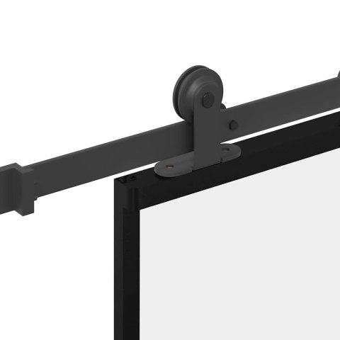 Drzwi przesuwne z osprzętem, szkło ESG i aluminium, 76x205 cm