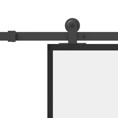 Drzwi przesuwne z osprzętem, szkło ESG i aluminium, 76x205 cm