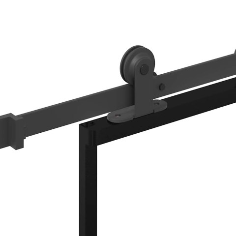 Drzwi przesuwne z osprzętem, szkło ESG i aluminium, 76x205 cm