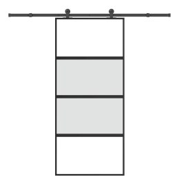 VidaXL Drzwi przesuwne z zestawem okuć Szkło hartowane i aluminium