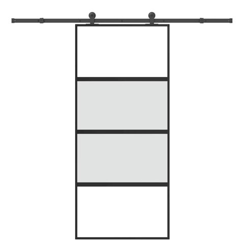 Drzwi przesuwne z zestawem okuć Szkło hartowane i aluminium