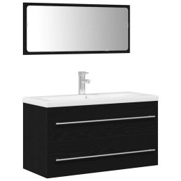 VidaXL Szafka pod umywalkę z szufladą 3 pcs Czarny Dąb