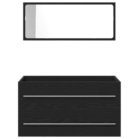 VidaXL Szafka pod umywalkę z szufladą 3 pcs Czarny Dąb