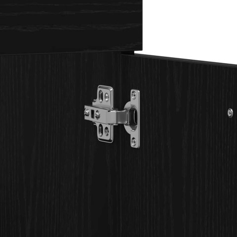 VidaXL Zestaw mebli łazienkowych Montowane na ścianie 3 pcs Czarny Dąb